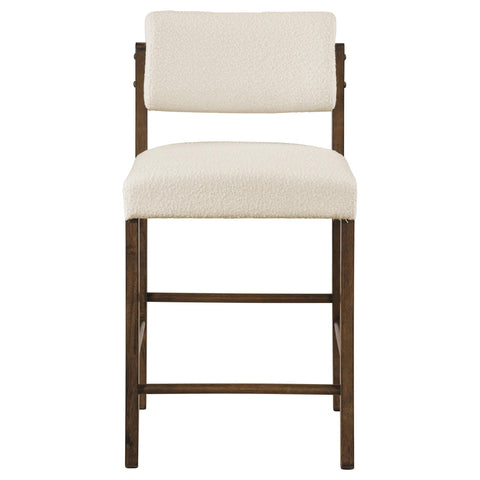 Graham Upholstered Counter Height Chair Cream and Walnut (Set of 2)