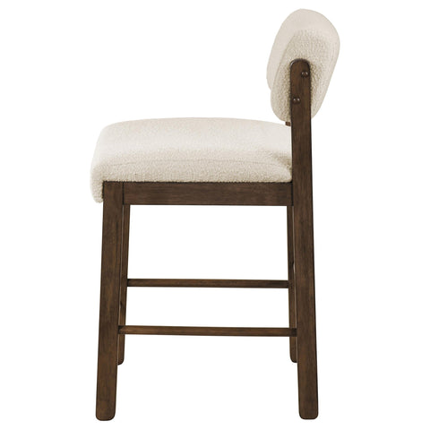 Graham Upholstered Counter Height Chair Cream and Walnut (Set of 2)