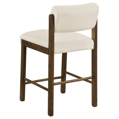 Graham Upholstered Counter Height Chair Cream and Walnut (Set of 2)