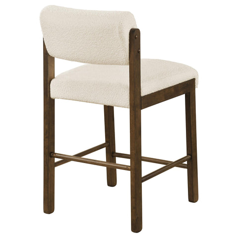 Graham Upholstered Counter Height Chair Cream and Walnut (Set of 2)