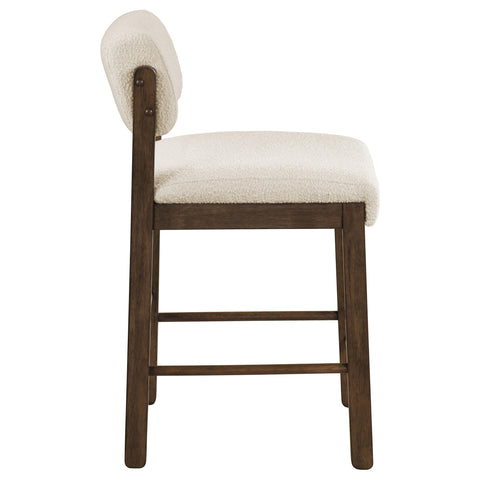 Graham Upholstered Counter Height Chair Cream and Walnut (Set of 2)