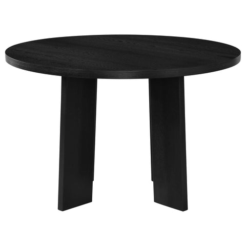 Harkes 47-inch Round Wood Dining Room Table Black