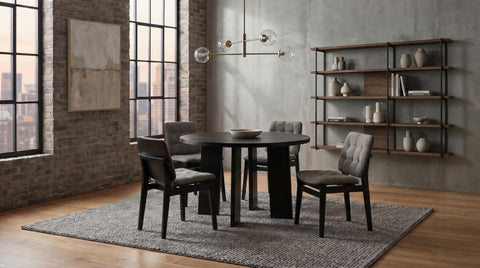 Harkes 47-inch Round Wood Dining Room Table Black