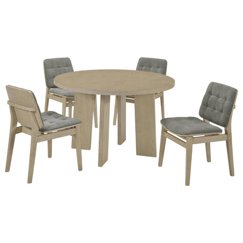 Harkes 5-piece Dining Set Grey and Natural Oak