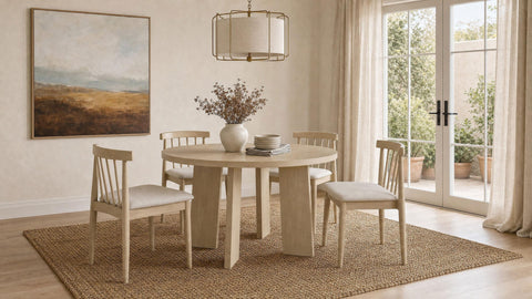 Harkes 47-inch Round Wood Dining Room Table Natural Oak