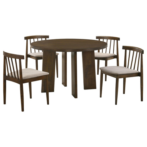 Harkes 5-piece Dining Set Wheat and Walnut