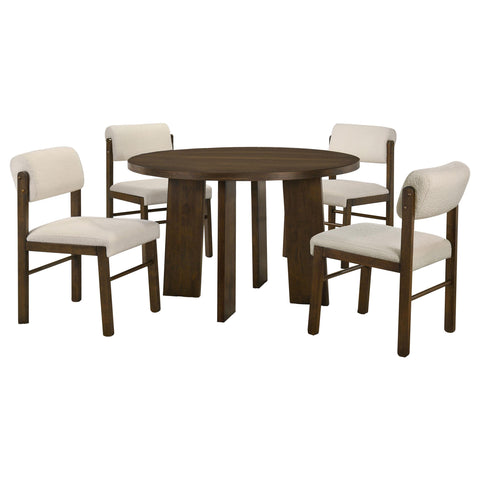 Harkes 5-piece Dining Set Cream and Walnut