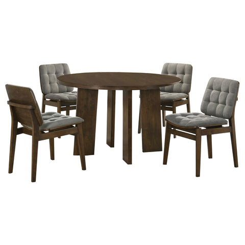 Harkes 5-piece Dining Set Grey and Walnut