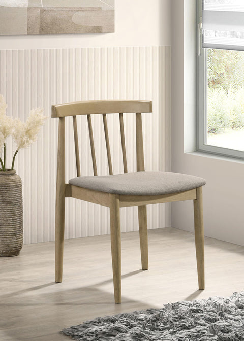 Altidore Dining Side Chair Upholstered Seat Natural Oak (Set of 2)