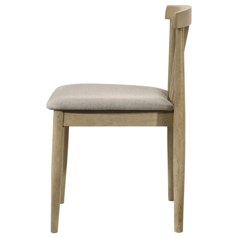 Altidore Dining Side Chair Upholstered Seat Natural Oak (Set of 2)