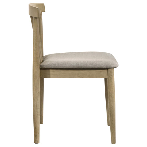 Altidore Dining Side Chair Upholstered Seat Natural Oak (Set of 2)