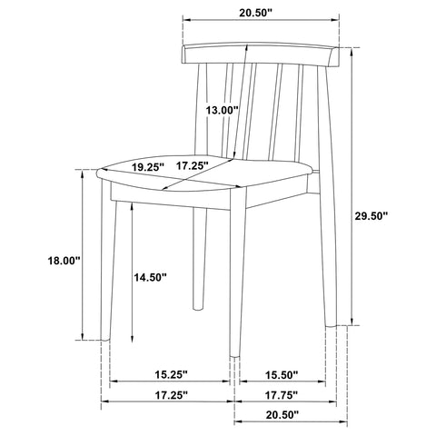 Altidore Dining Side Chair Upholstered Seat Walnut (Set of 2)