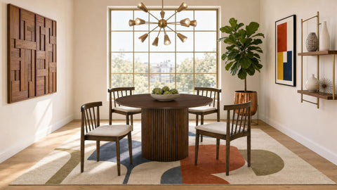 Altidore Dining Side Chair Upholstered Seat Walnut (Set of 2)