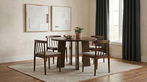 Altidore Dining Side Chair Upholstered Seat Walnut (Set of 2)
