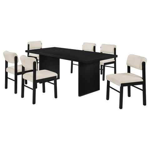 Hogan 7-piece 82-inch Rectangular Dining Set Cream and Black