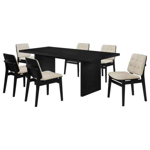 Hogan 7-piece 82-inch Rectangular Dining Set Cream and Black
