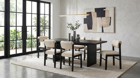 Hogan 82-inch Rectangular Wood Dining Table Black