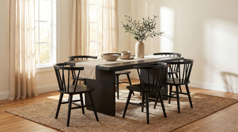 Hogan 82-inch Rectangular Wood Dining Table Black