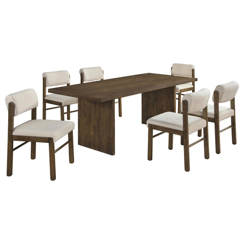 Hogan 7-piece 82-inch Rectangular Dining Set Cream and Walnut