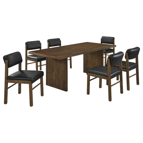 Hogan 7-piece 82-inch Rectangular Dining Set Black and Walnut