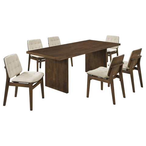 Hogan 7-piece 82-inch Rectangular Dining Set Cream and Walnut