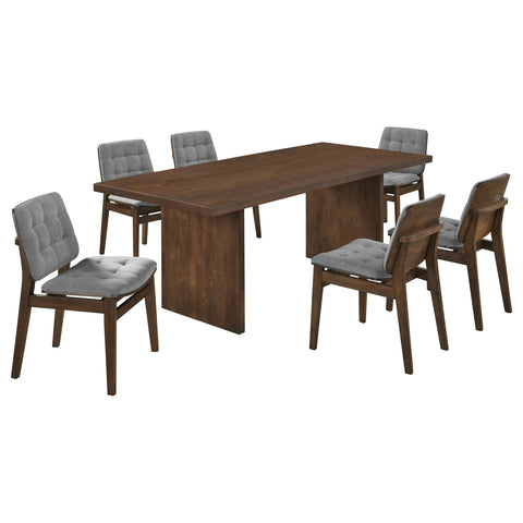 Hogan 7-piece 82-inch Rectangular Dining Set Grey and Walnut