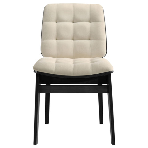 Ervine Upholstered Side Chair Cream and Black (Set of 2)