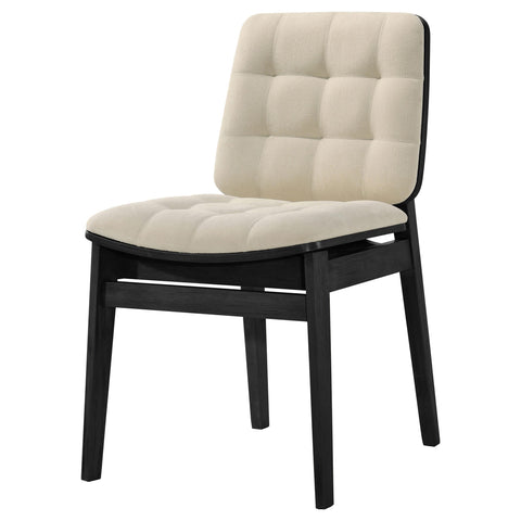Ervine Upholstered Side Chair Cream and Black (Set of 2)