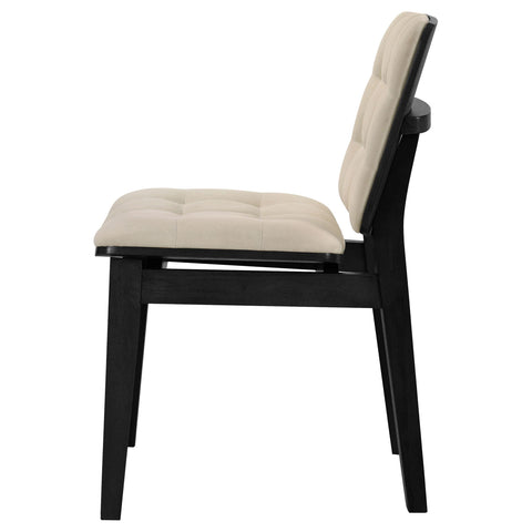 Ervine Upholstered Side Chair Cream and Black (Set of 2)