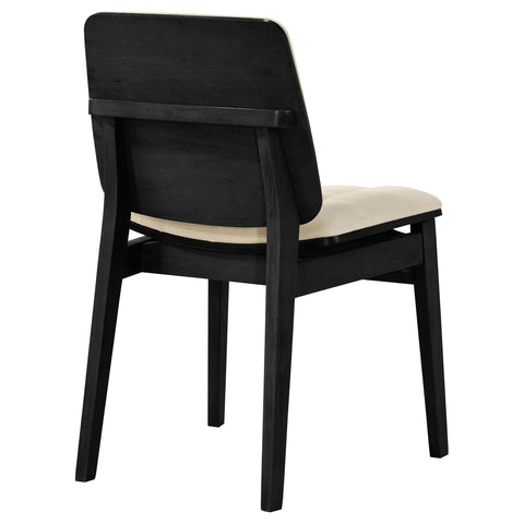 Ervine Upholstered Side Chair Cream and Black (Set of 2)