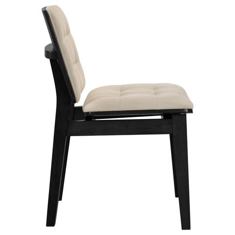 Ervine Upholstered Side Chair Cream and Black (Set of 2)