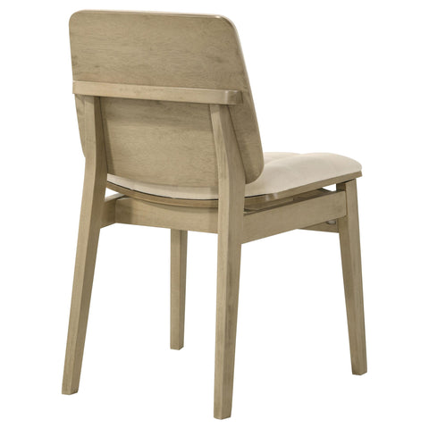 Ervine Upholstered Side Chair Cream and Natural Oak (Set of 2)