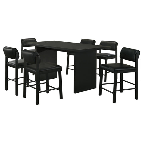 Hogan 7-piece 70-inch Rectangular Counter Height Dining Set Black