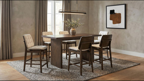 Hogan 70-inch Rectangular Wood Counter Height Dining Table Dark Walnut