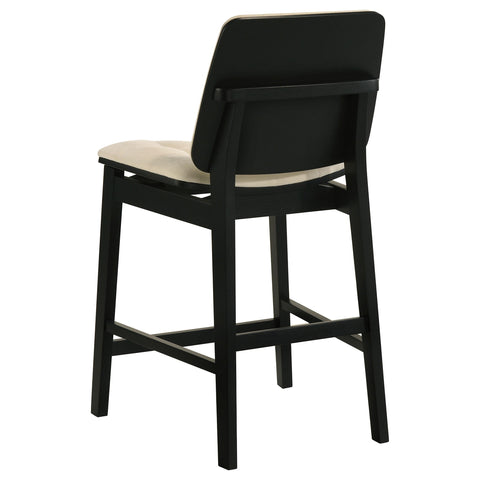 Ervine Upholstered Counter Chair Cream and Black (Set of 2)