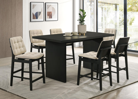 Ervine Upholstered Counter Chair Cream and Black (Set of 2)