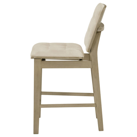 Ervine Upholstered Counter Chair Cream and Natural Oak (Set of 2)