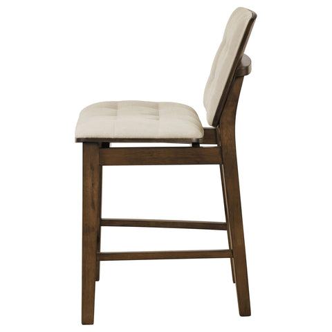 Ervine Upholstered Counter Chair Cream and Walnut (Set of 2)