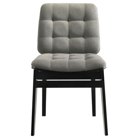 Ervine Upholstered Side Chair Grey and Black (Set of 2)