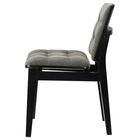 Ervine Upholstered Side Chair Grey and Black (Set of 2)