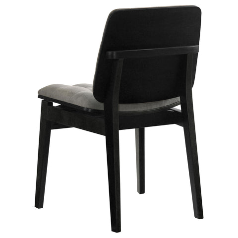 Ervine Upholstered Side Chair Grey and Black (Set of 2)