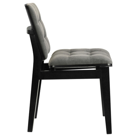 Ervine Upholstered Side Chair Grey and Black (Set of 2)