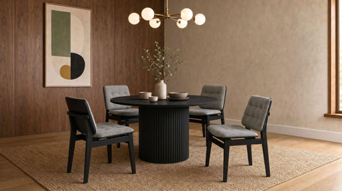 Ervine Upholstered Side Chair Grey and Black (Set of 2)