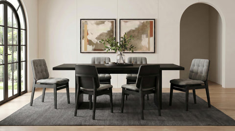 Ervine Upholstered Side Chair Grey and Black (Set of 2)