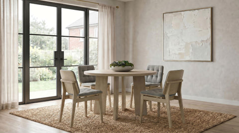 Ervine Upholstered Side Chair Grey and Natural Oak (Set of 2)