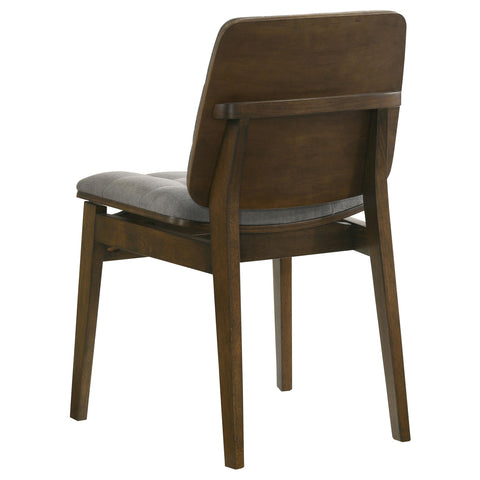 Ervine Upholstered Side Chair Grey and Walnut (Set of 2)