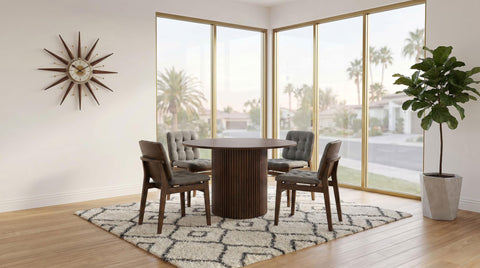 Ervine Upholstered Side Chair Grey and Walnut (Set of 2)