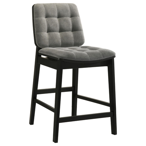 Ervine Upholstered Counter Chair Grey and Black (Set of 2)