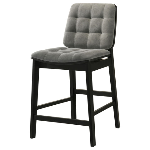 Ervine Upholstered Counter Chair Grey and Black (Set of 2)