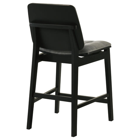 Ervine Upholstered Counter Chair Grey and Black (Set of 2)